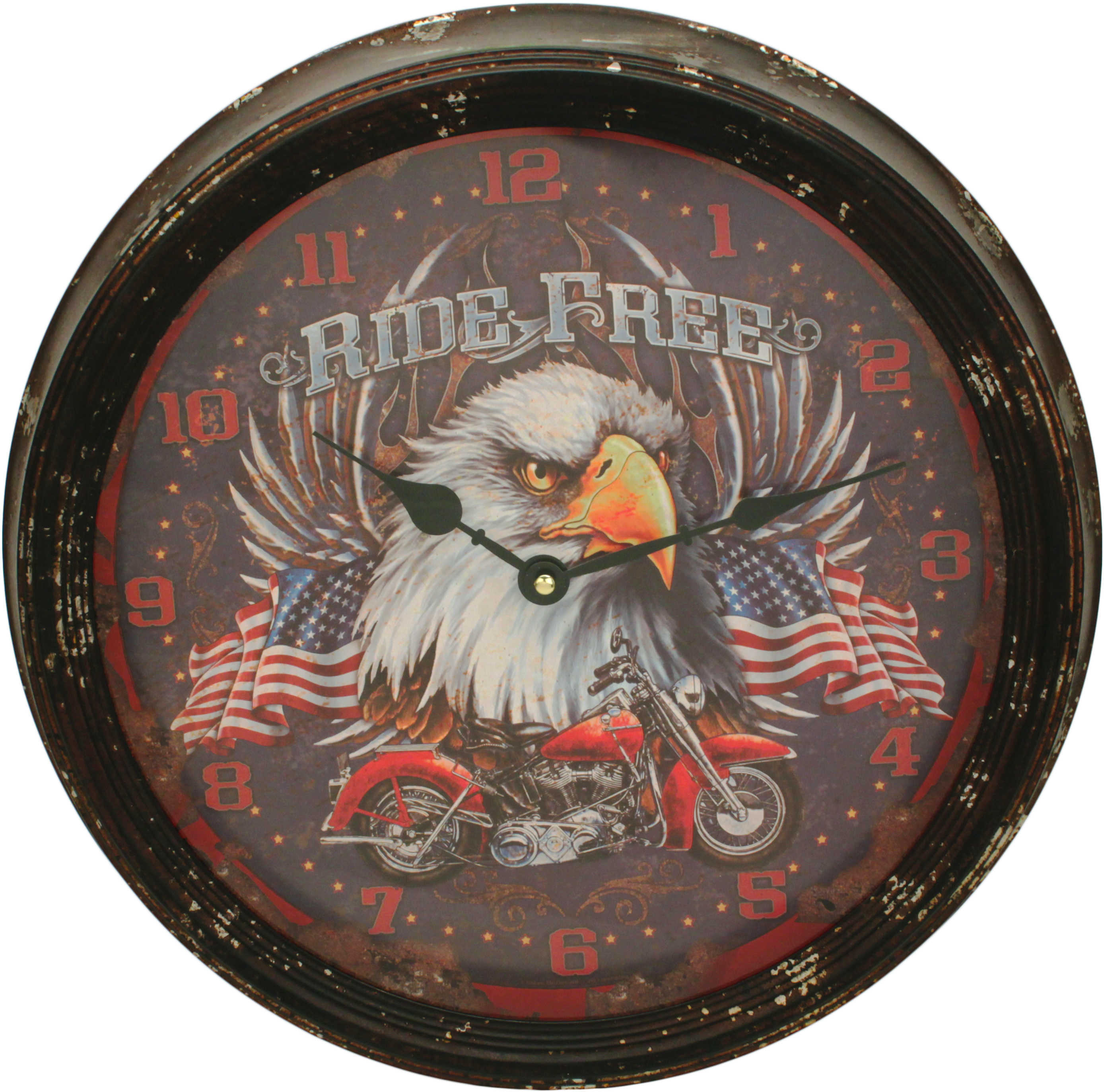 Rivers Edge Products Metal Clock, 15" Motorcycle Md: 1027