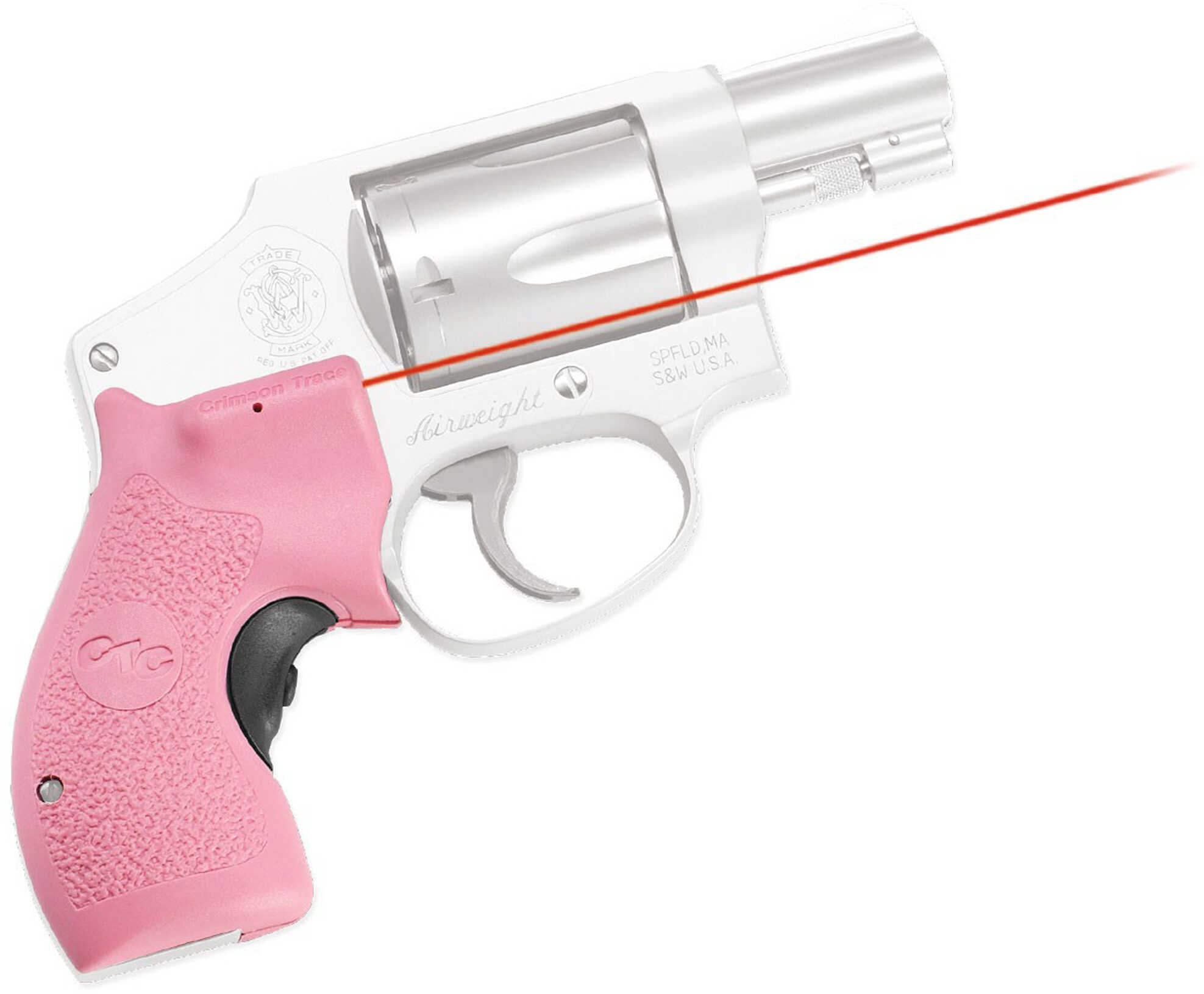 Crimson Trace Smith and Wesson J-Frame Round Butt Lasergrip,Front Activation-Pink-BP LG-105-S-PINK