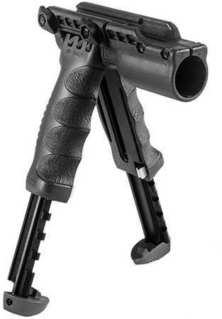 Mako Group Vertical Foregrip Black w/Bipod, 1" Light Adapter, Gen 2 Md: T-PODG2FA-B