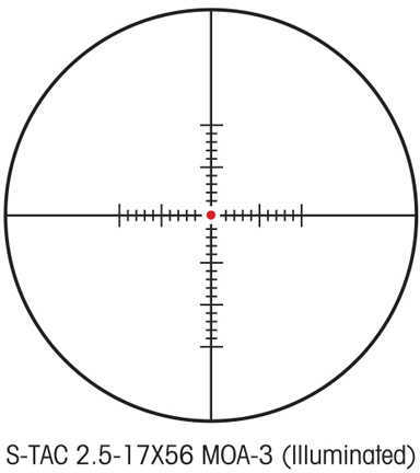 Sightron S-TAC 30mm Riflescope 2.5-17.5X56IRMOA Md: 26005