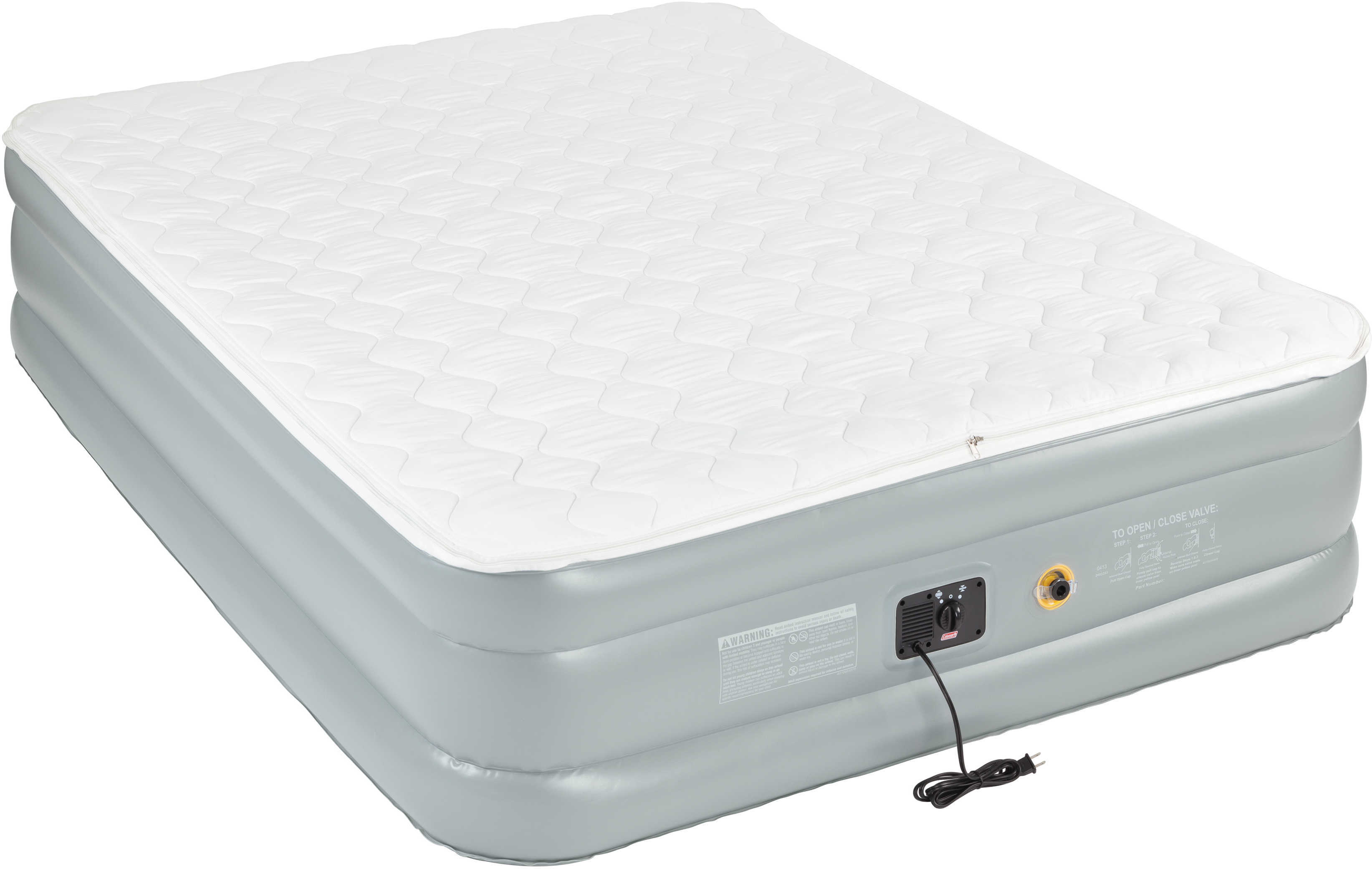 Coleman Airbed Queen, Double High, Pillowtop 120V, Built-In Pump Md: 2000025036