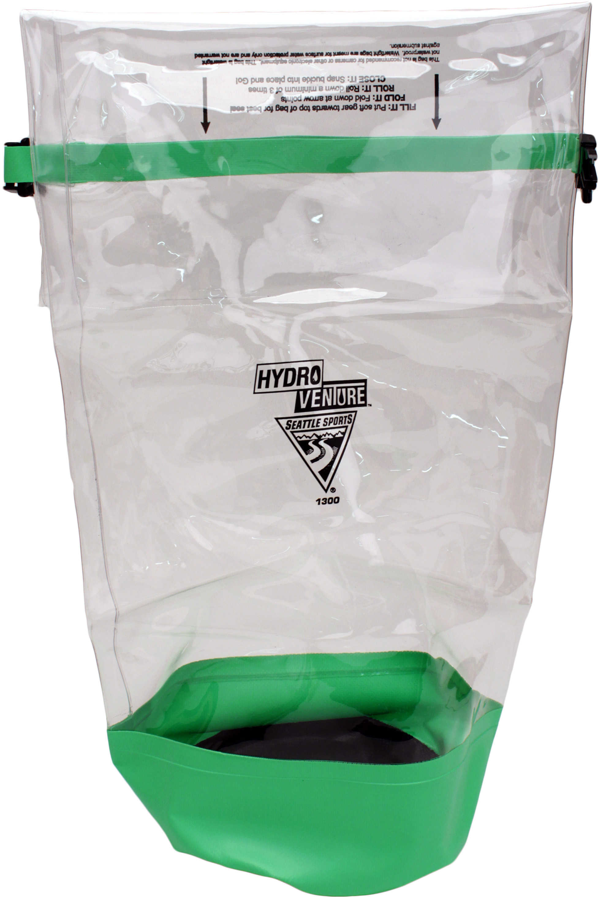 Seattle Sports Glacier Clear Dry Bag, Clear/Lime Large Md: 016348