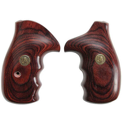 Pachmayr Renegade Wood Laminate Revolver Grips Smith & Wesson K&L Frame Round Butt Rosewood Smooth