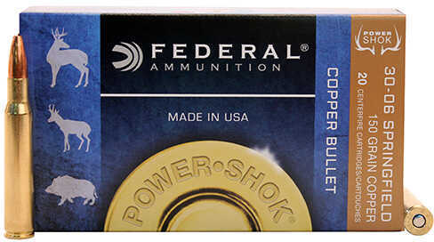 30-06 Springfield 20 Rounds Ammunition Federal Cartridge 150 Grain Copper