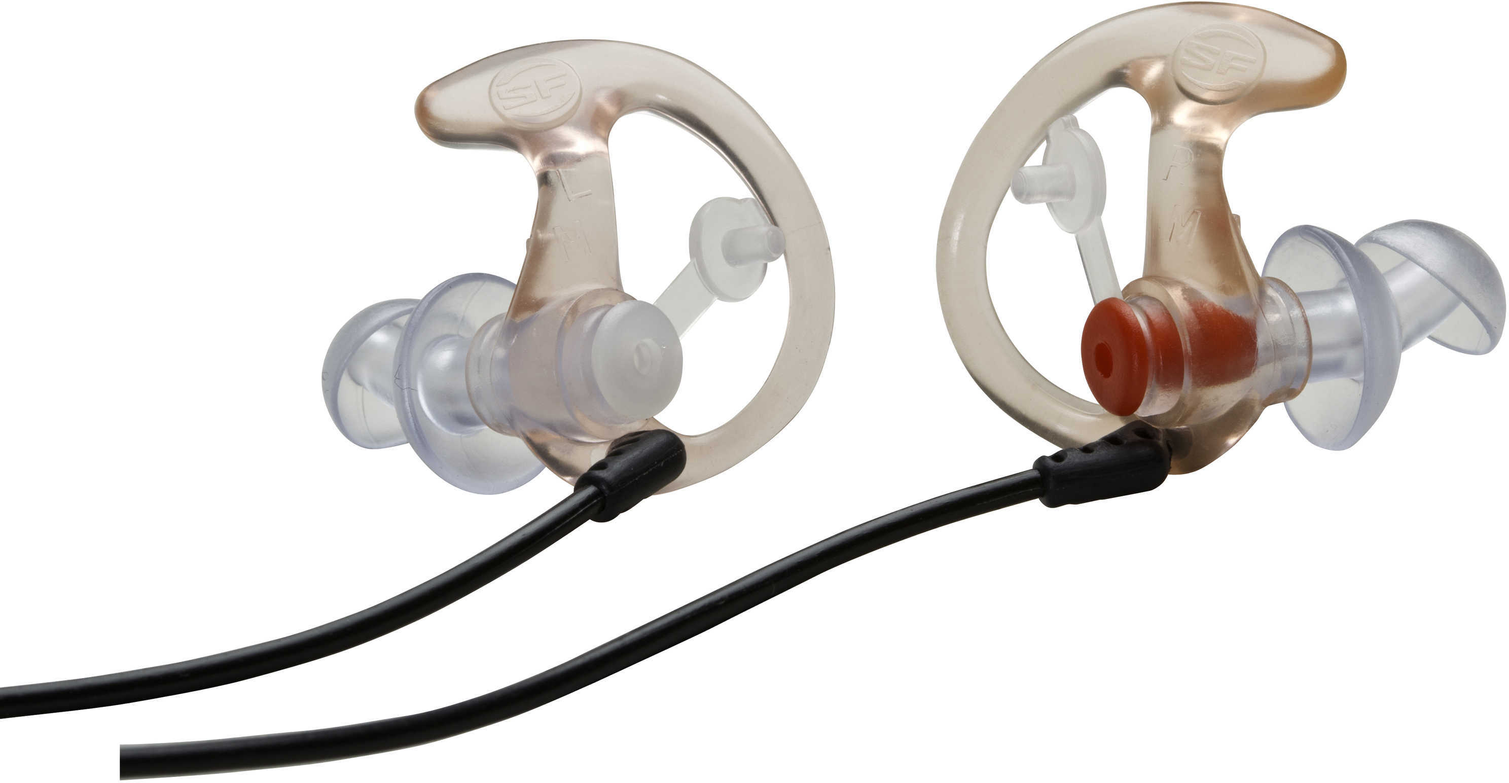 EarPro EP3 Sonic Defenders 25 pairs - Large Clear 24dB NRR with attached stopper plugs inserted 2-Fla EP3-LPR-BULK