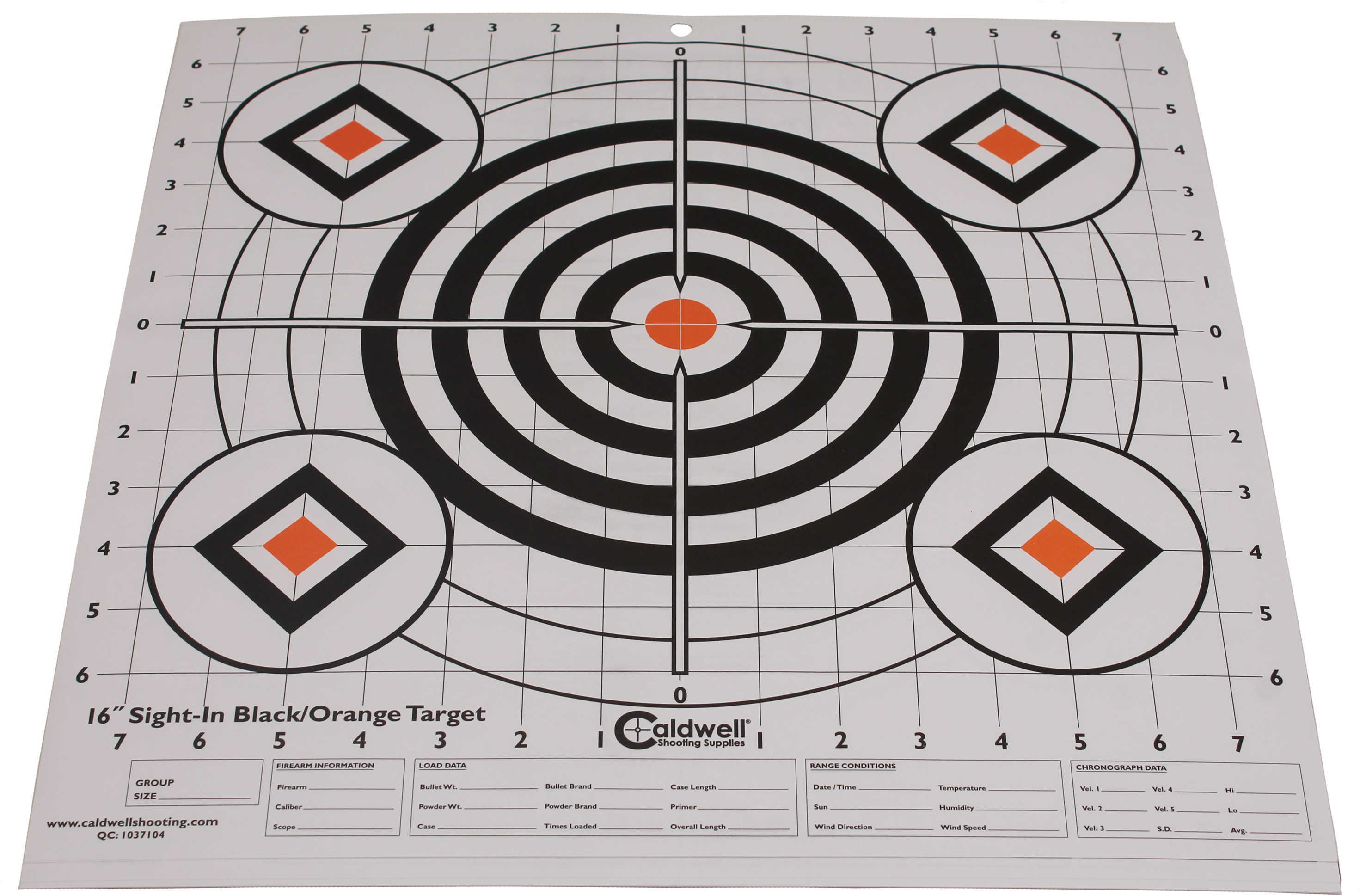 Caldwell Sight-In Target 16" (Per 10) Black and Orange Md: 195781