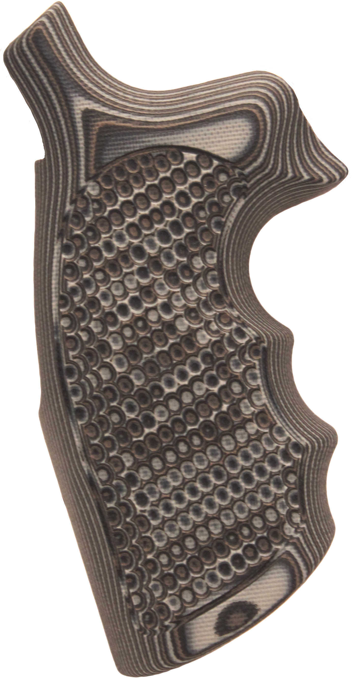 Hogue S&W N Frame Round Butt Grips Convert, Finger Grooves, Piranha G-10 G-Mascus Black-Gray Md: 25137
