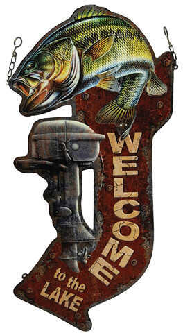 Rivers Edge Welcome To The Lake Hanging Sign 1970