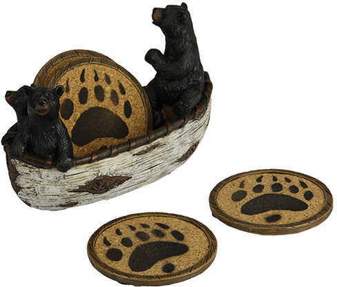 Rivers Edge Products Bears In Boat Coaster Set Md: 2040