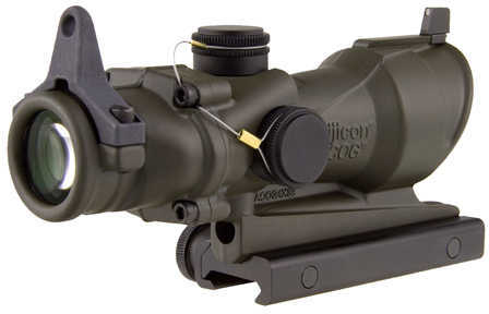 Trijicon ACOG 4x32 Tritium, BUIS & TA51 Mount, Cerakote, OD Green Md: TA01-D-100318