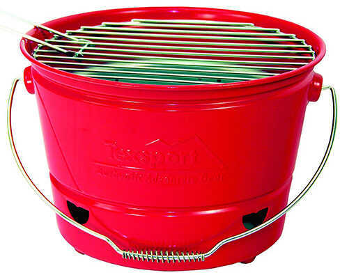 Portable Barbecue BBQ Bucket Grill Red Md: 15099