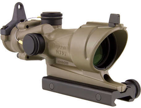 Trijicon ACOG Rifle Scope 4X 32 Amber Crosshair .223 Dark Earth W/BUIS & Ta51 Mount-Ck-FDE Center Illuminated Ta01-D-100