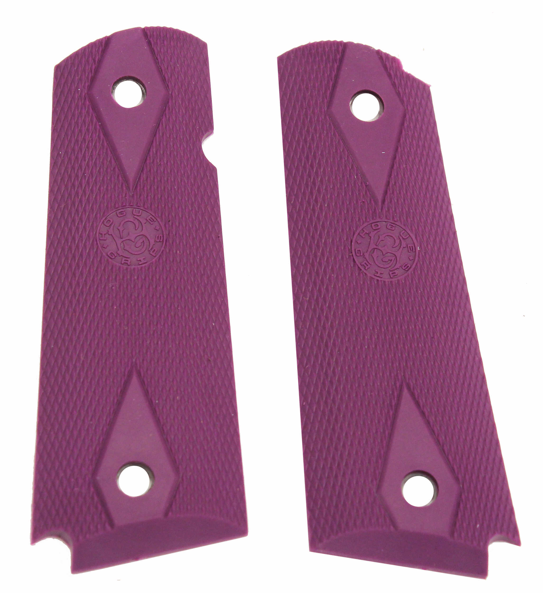 Hogue Colt Government Rubber Grip Panels Checkered with Diamonds Purple Md: 45016