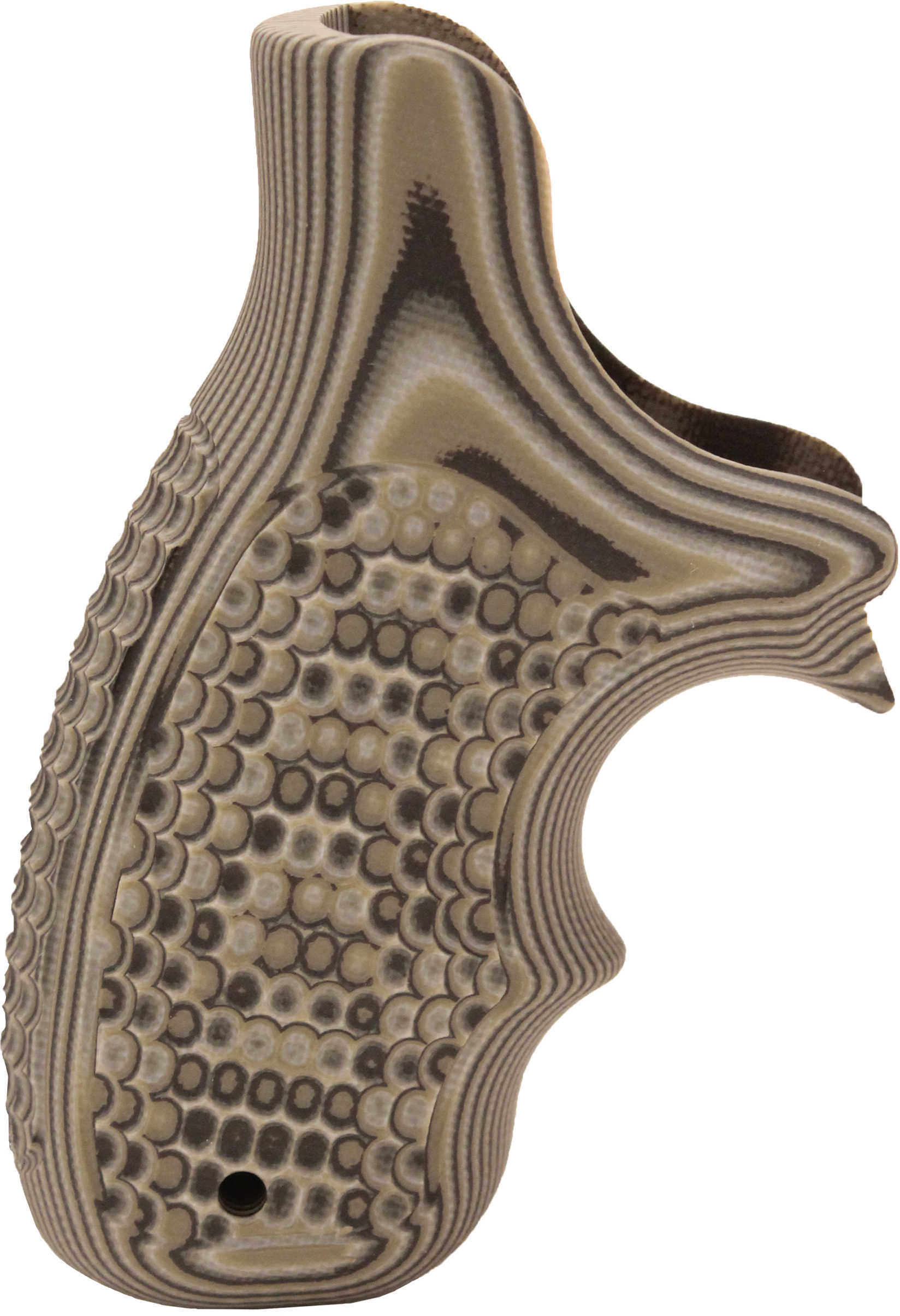 Hogue S&W J Frame Round Butt Grip Bantam, Finger Groove, Pirahna G10 Gmascus Green Md: 61128