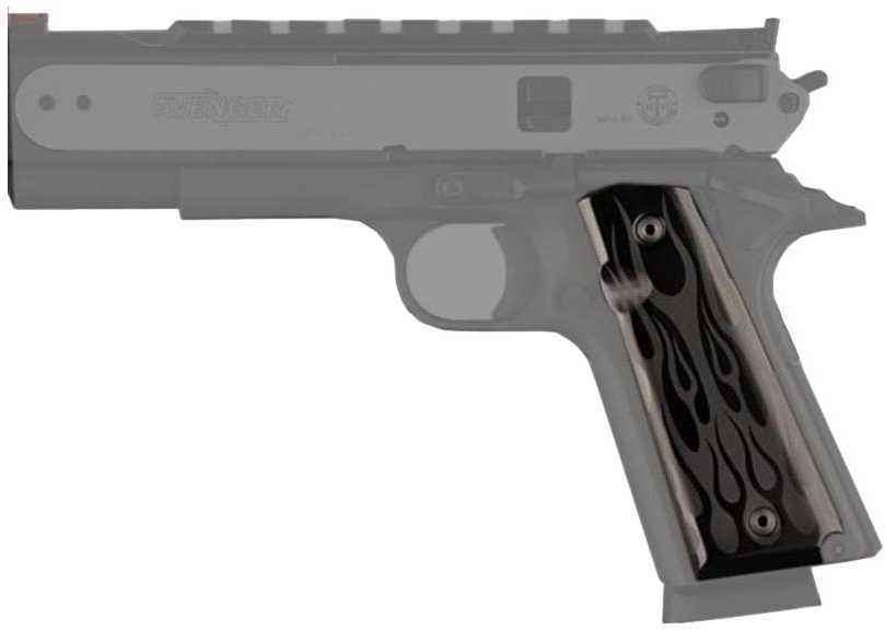 Hogue Extreme Series Grips Flames Aluminum, Black Anodized, Government 45130