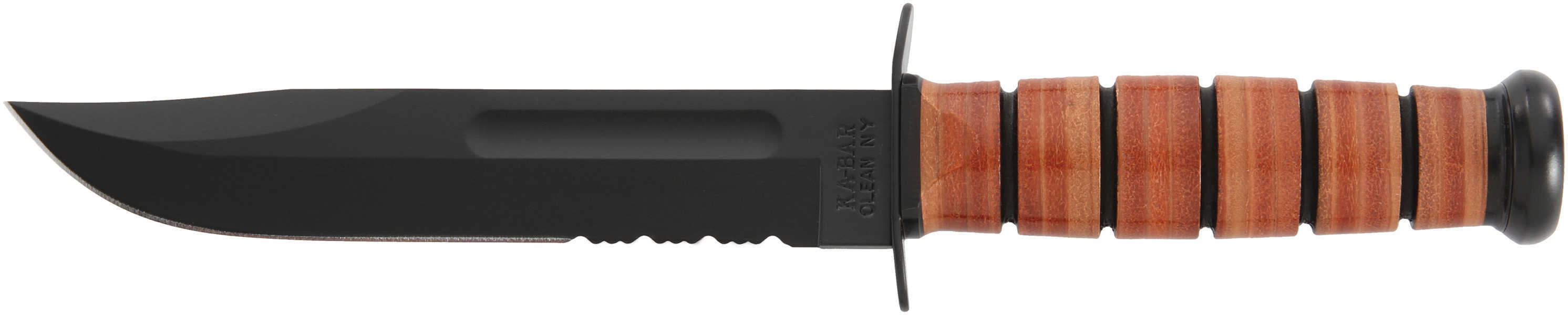 Ka-Bar US Military Fighting/Utility Knife USMC, Serrated Edge, With Leather Sheath 2-1218-5