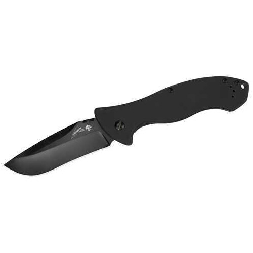 Kershaw CQC-9K Folding Knife 8Cr14MoV black-oxide Plain Drop Point Thumb Disk Reversible Carry Frame Lock 3.6" G-10 fron