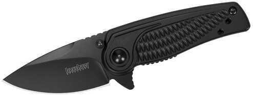 Kershaw SPOKE Folding Knife/Assisted 4CR14 black-oxide Plain Drop Point SpeedSafe Flipper Liner Lock Reversible Carry 2"