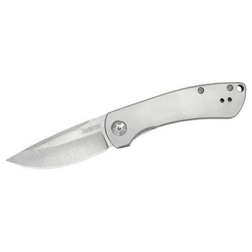 Kershaw PICO Folding Knife 8Cr13MoV Stonewashed Plain Drop Point SpeedSafe Flipper Frame Lock Reversible Carry 2.9" SS B