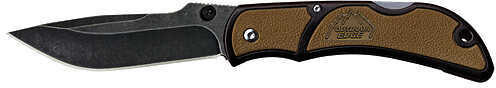 Outdoor Edge Cutlery Corp Small Chasm Folding Knife 2.5" Black Stonewash Plain Blade, Coyote Brown Zytel Handle, Boxed M