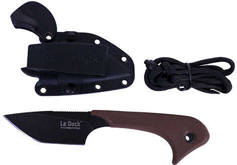 Outdoor Edge Cutlery Corp Le Duck 2-1/2" Blackstone Oxide Blade, Brown Rubberized TPR Handle, Boxed Md: LD-10