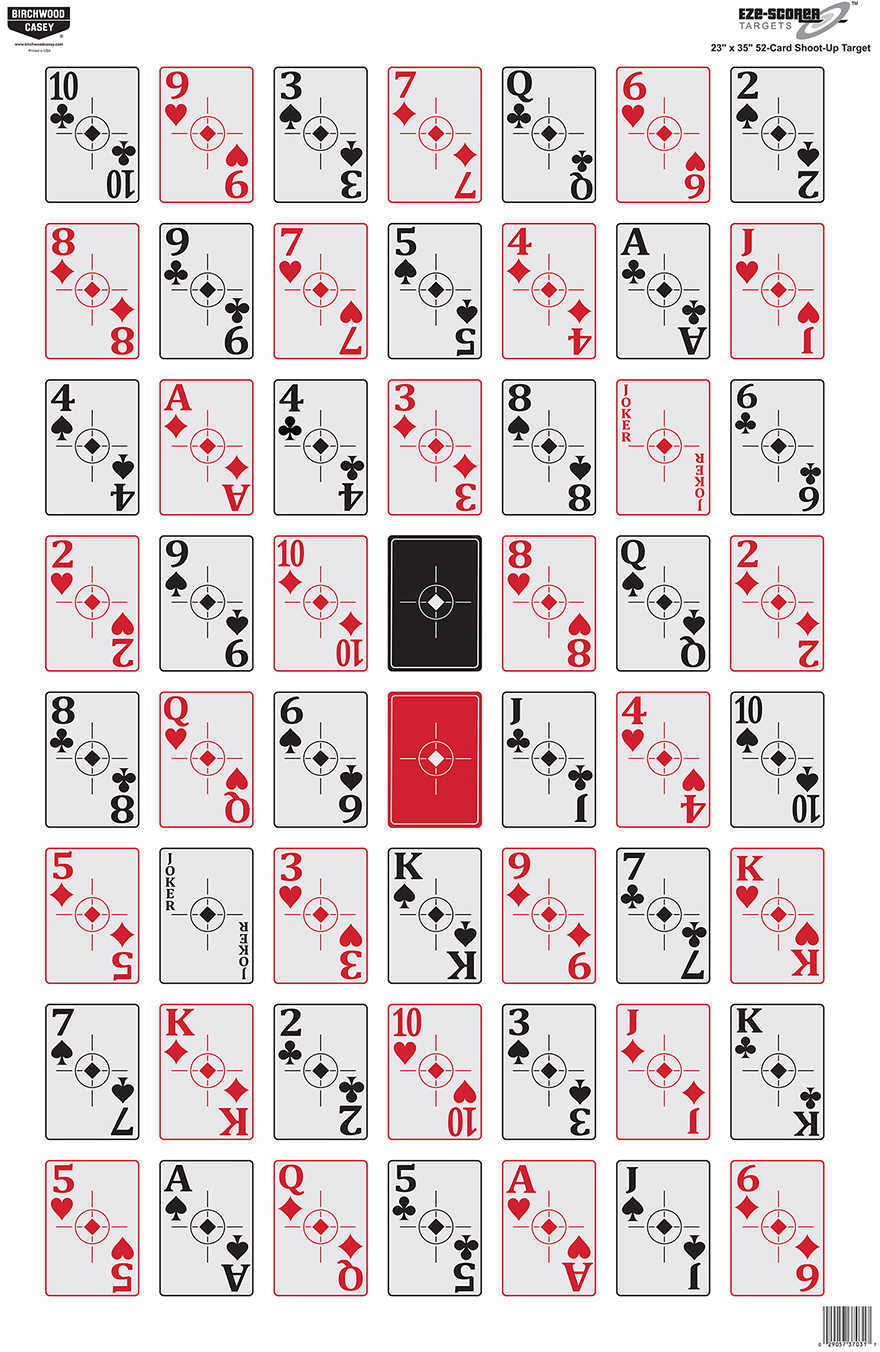 Birchwood Casey Eze-Scorer 52-Card Shoot-Up 23" x 35" Per 100 Md: 37028