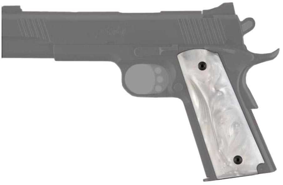 Hogue Colt Government Ambidextrous Safety Cut, Polymer Grip Panels White Pearl 45318