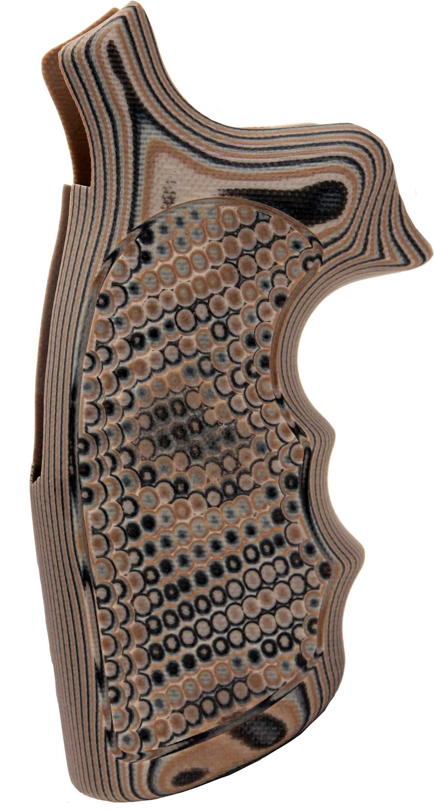 Hogue S&W N Frame Round Butt Grip Convert Finger Grooves, Pirahna G10 G-Mascus Dark Earth Md: 25737