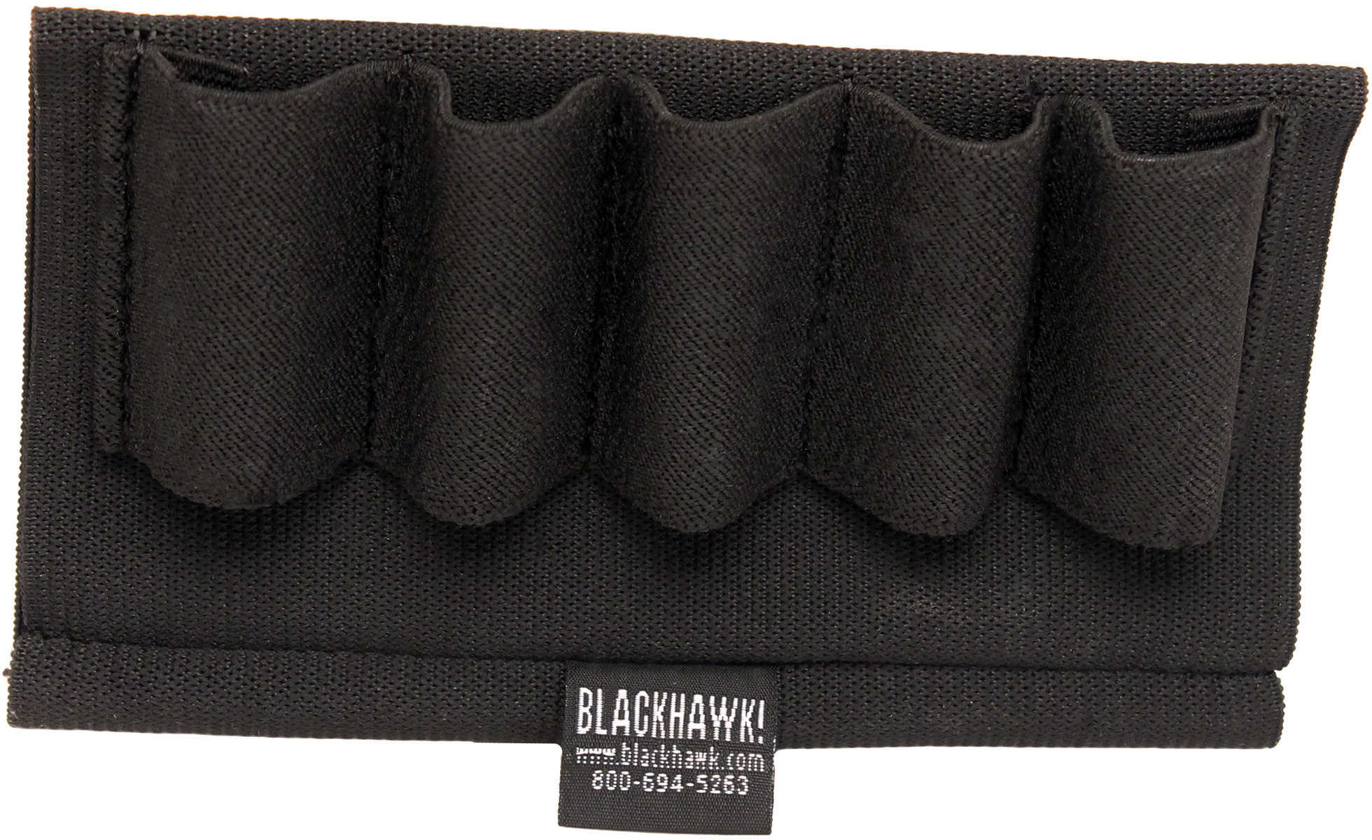 BlackHawk Products Group Buttstock Shell Holder - Open Style Shotgun (5 Loops) - Elastic sleeve slips right over stock - Sewn 74SH02BK