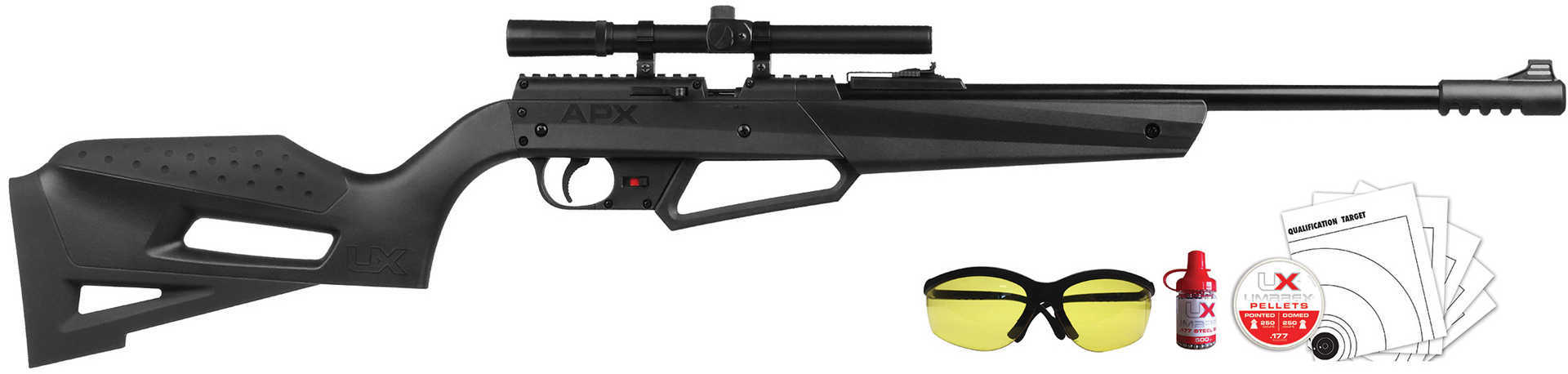 RWS/Umarex APX Air Rifle 177 PEL 800 20" Black Synthetic Scope Combo Kit Airgun Md: 2251601