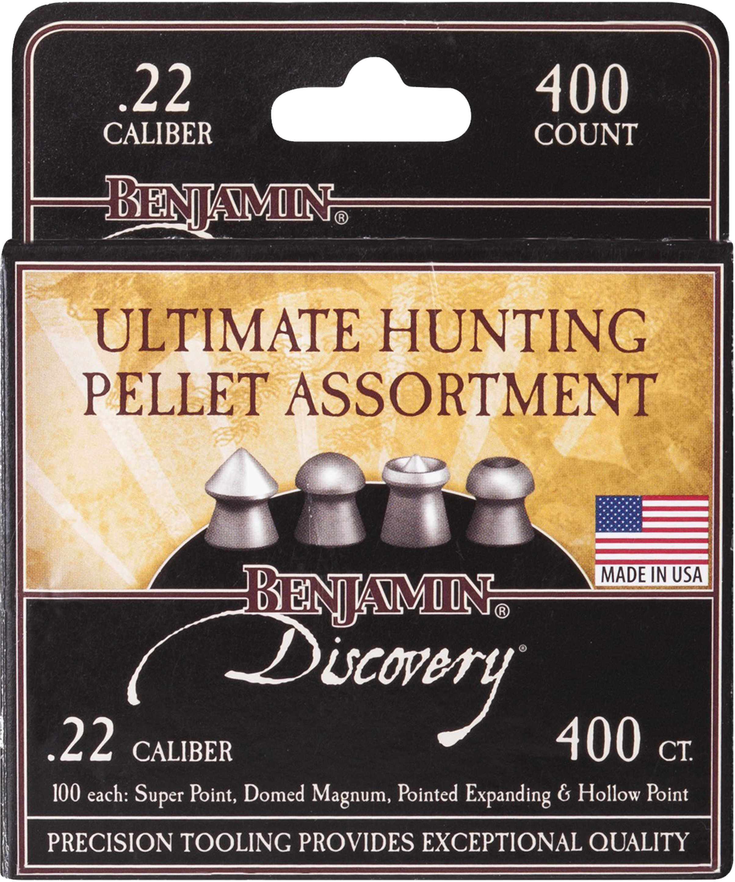 Benjamin Sheridan Ultimate Hunting Pellet Assortment Pack .22, 14.3 Grain Hollow, Super, & Expanding Point, 100 Each