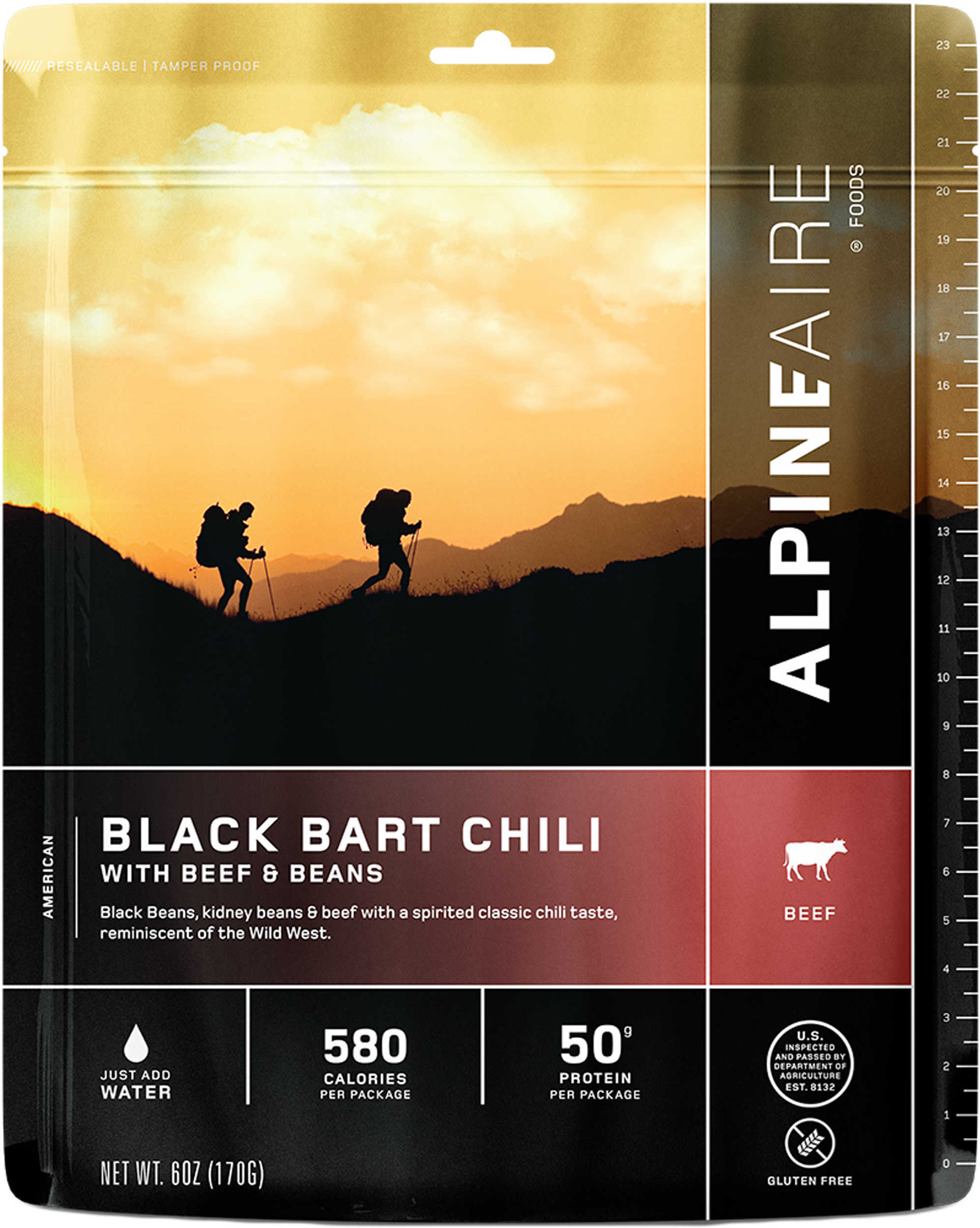 Alpine Aire Foods Black Bart Chili w/Beef & Beans Serves 2 Md: 60407