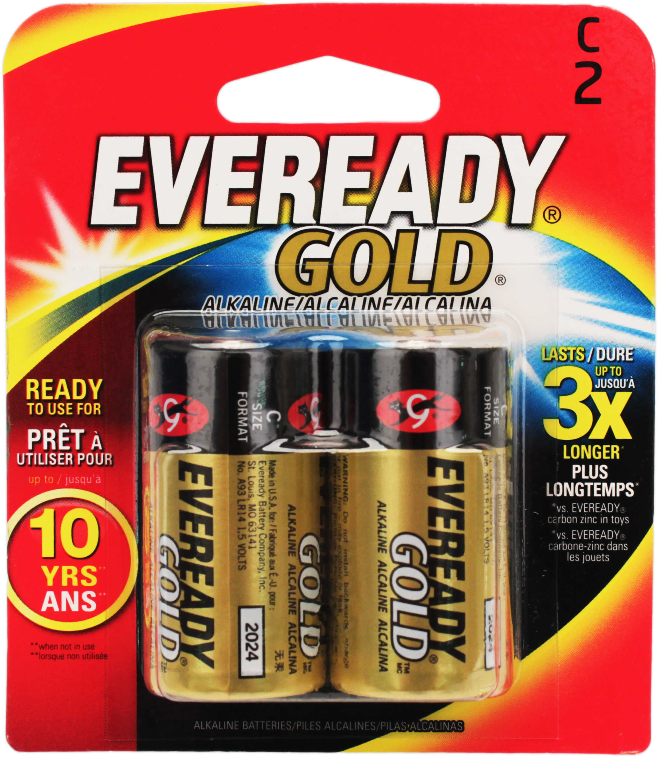Energizer Eveready Gold C Batteries Per 2 A93BP-2