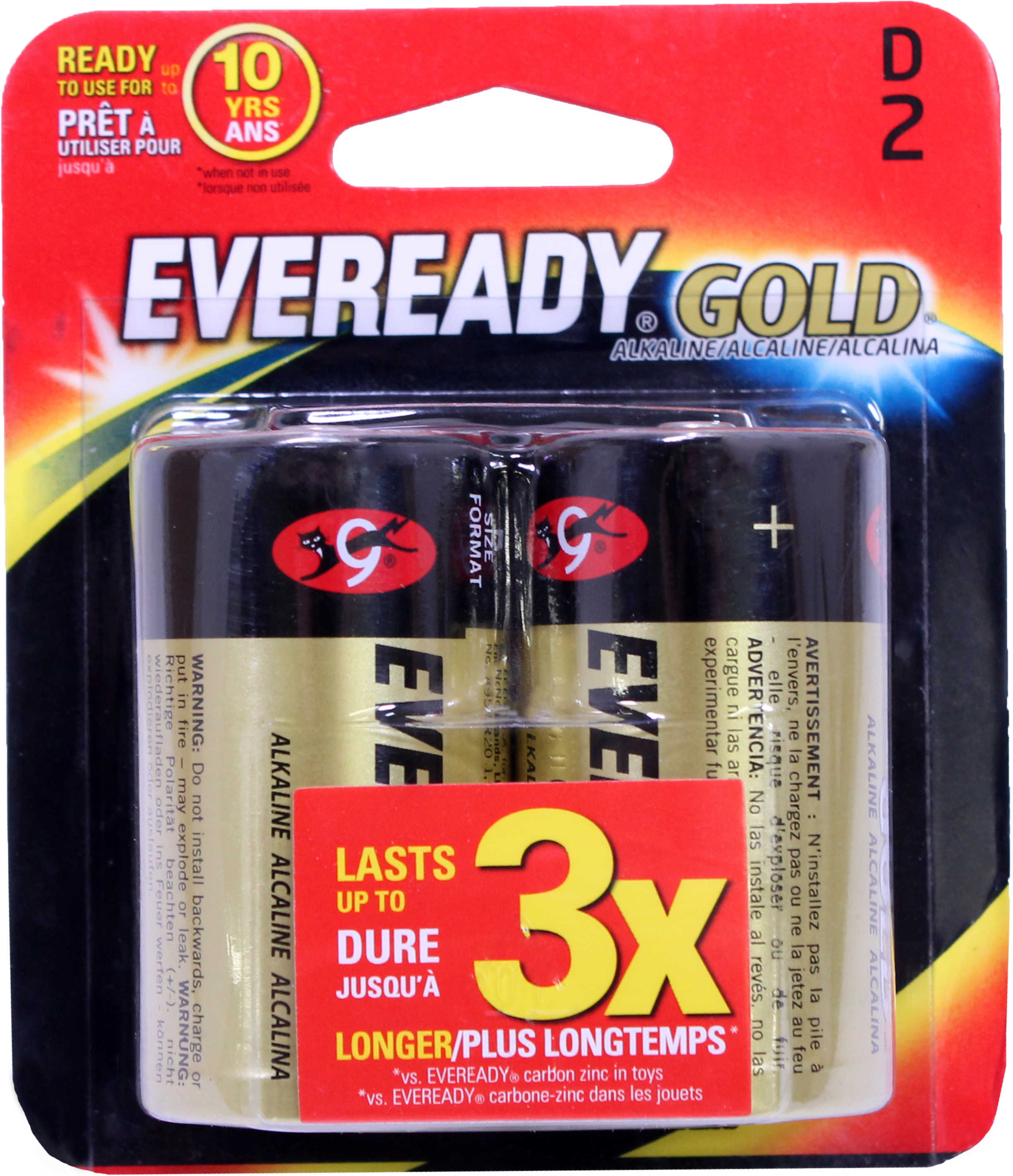 Energizer Eveready Gold A95 D Alkaline Battery - 2 Count Blister Pack Md: A95BP-2