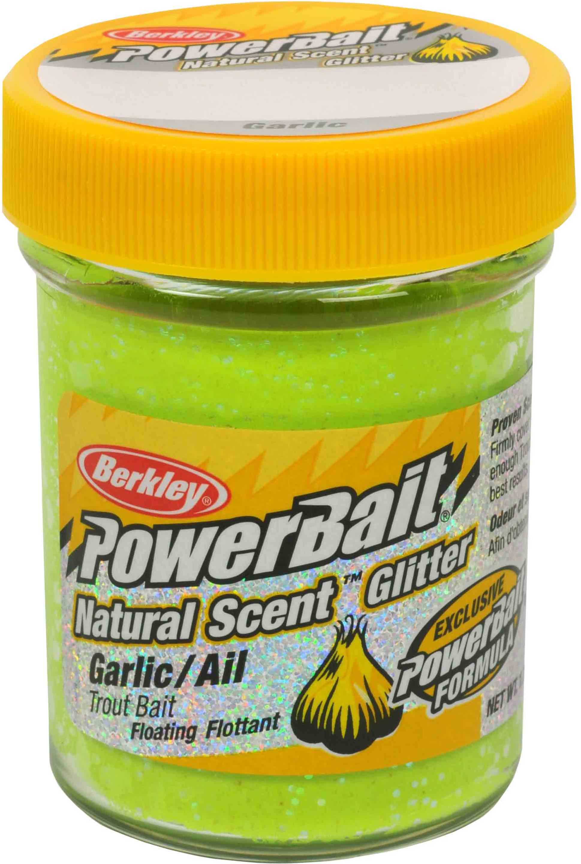 Berkley PowerBait Natural Scent Glitter Trout Bait Garlic, Chartreuse 1203186