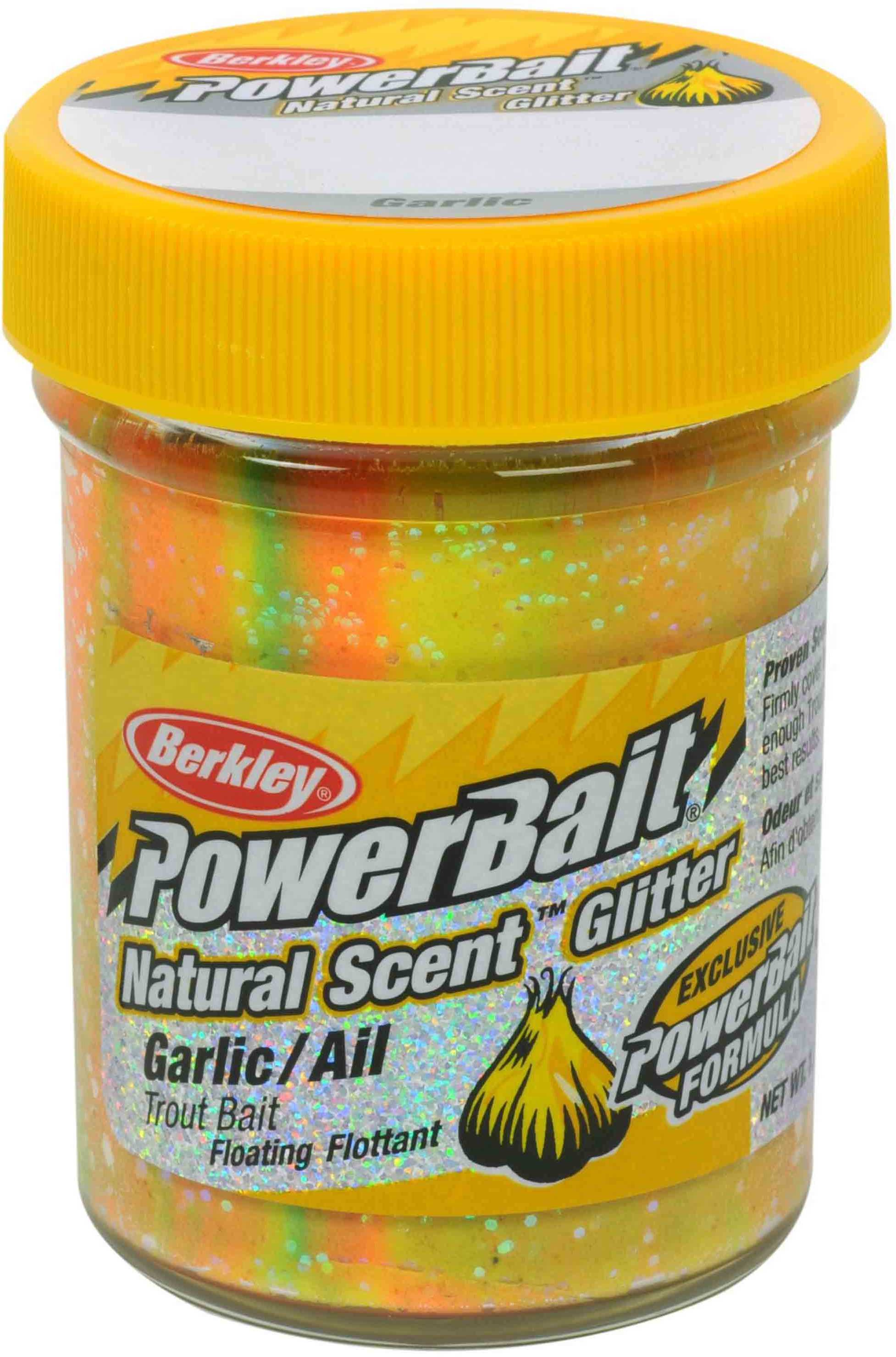 Berkley PowerBait Natural Scent Glitter Trout Bait Garlic, Rainbow 1203187