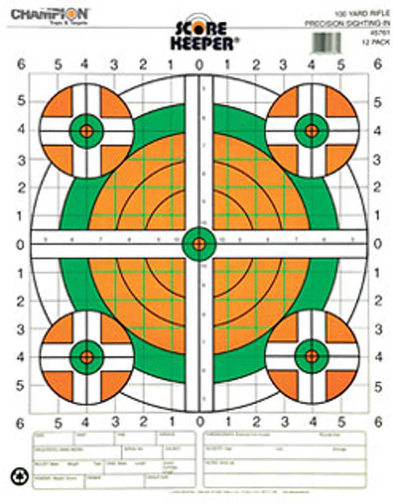 Champion Traps and Targets 100 Yard Sightin Rifle, Flourescent (Per 100) 45731