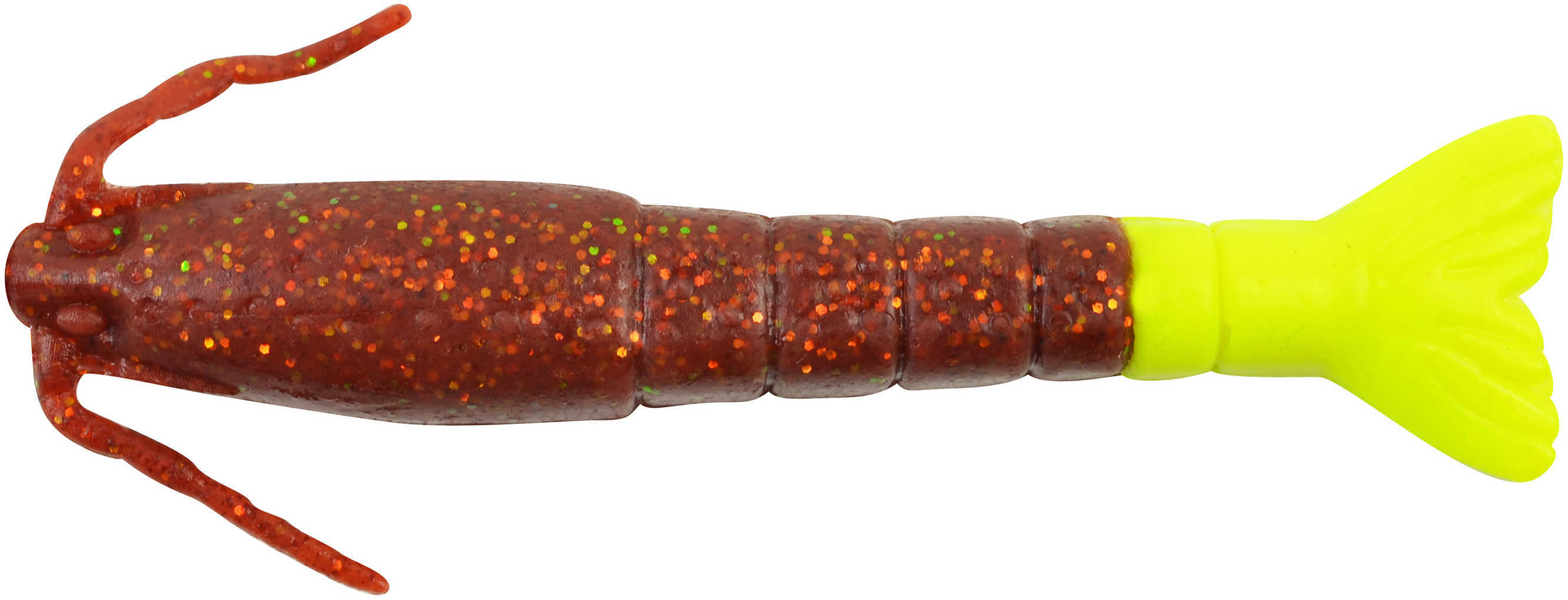 Berkley Gulp! Salt Water Shrimp 3in 6/per bag Rootbeer Gold/Chartreuse Md#: GSSHR3-RBGC