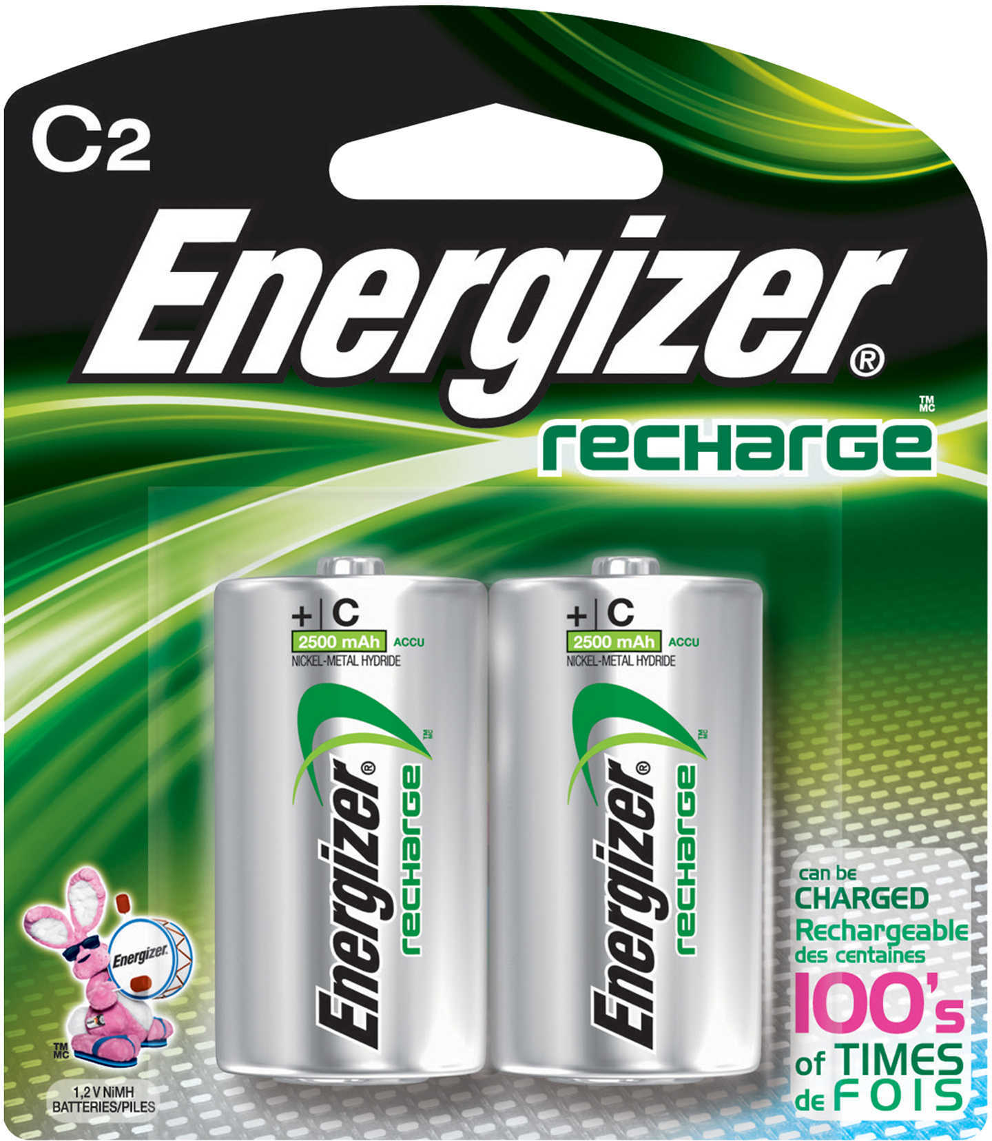 Energizer Rechargeable Batteries NiMH C 2500 mAH (Per 2) NH35BP-2