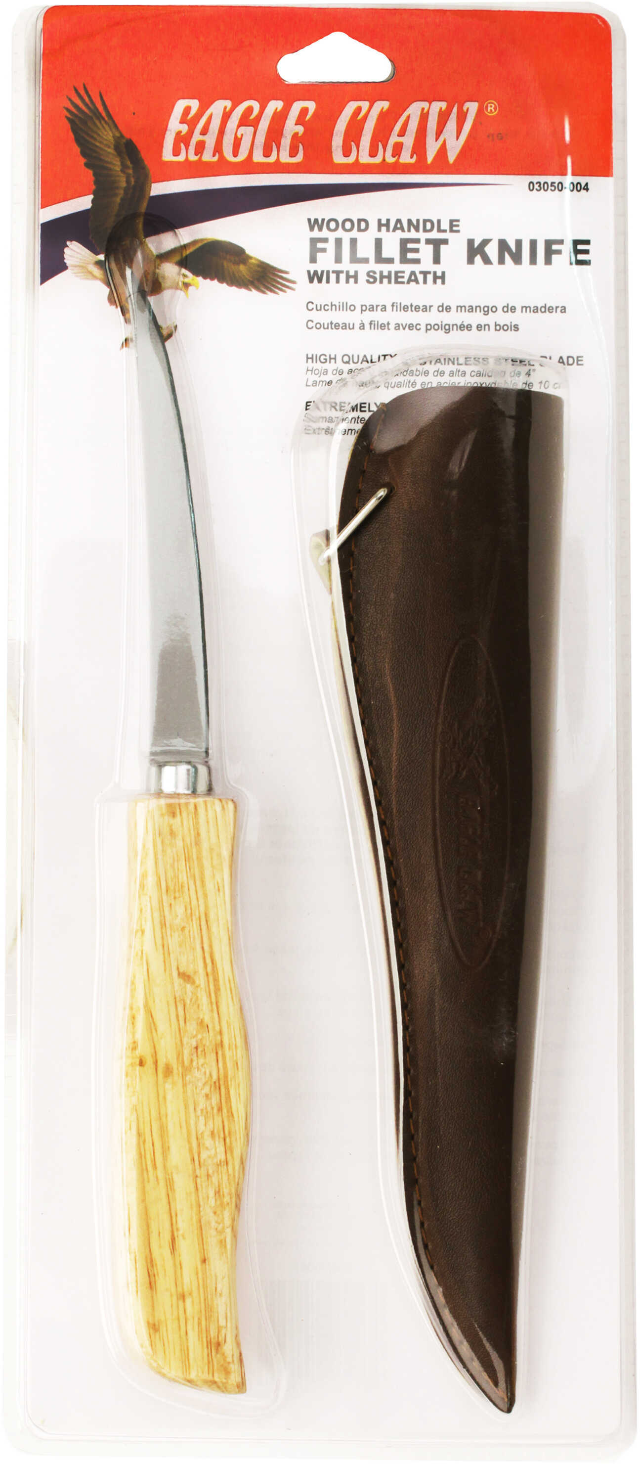 Eagle Claw Fishing Tackle EC WOOD HANDLE FILLET KNIFE 4"SS 03050-004