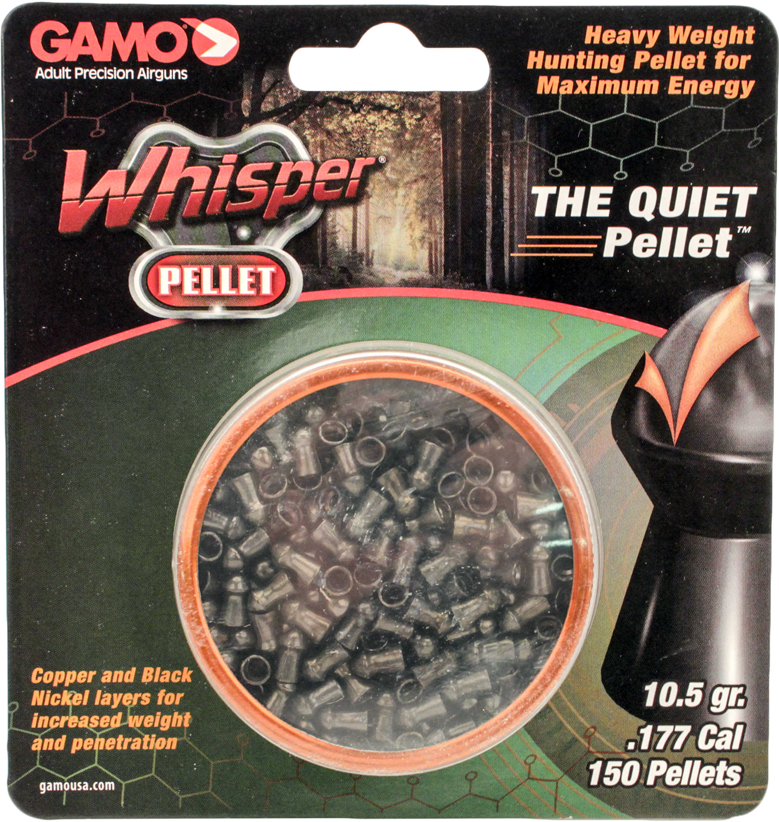 Gamo High Weight, Quiet Pellet Pellets 177PEL Blister Card 150/Pack 632272254