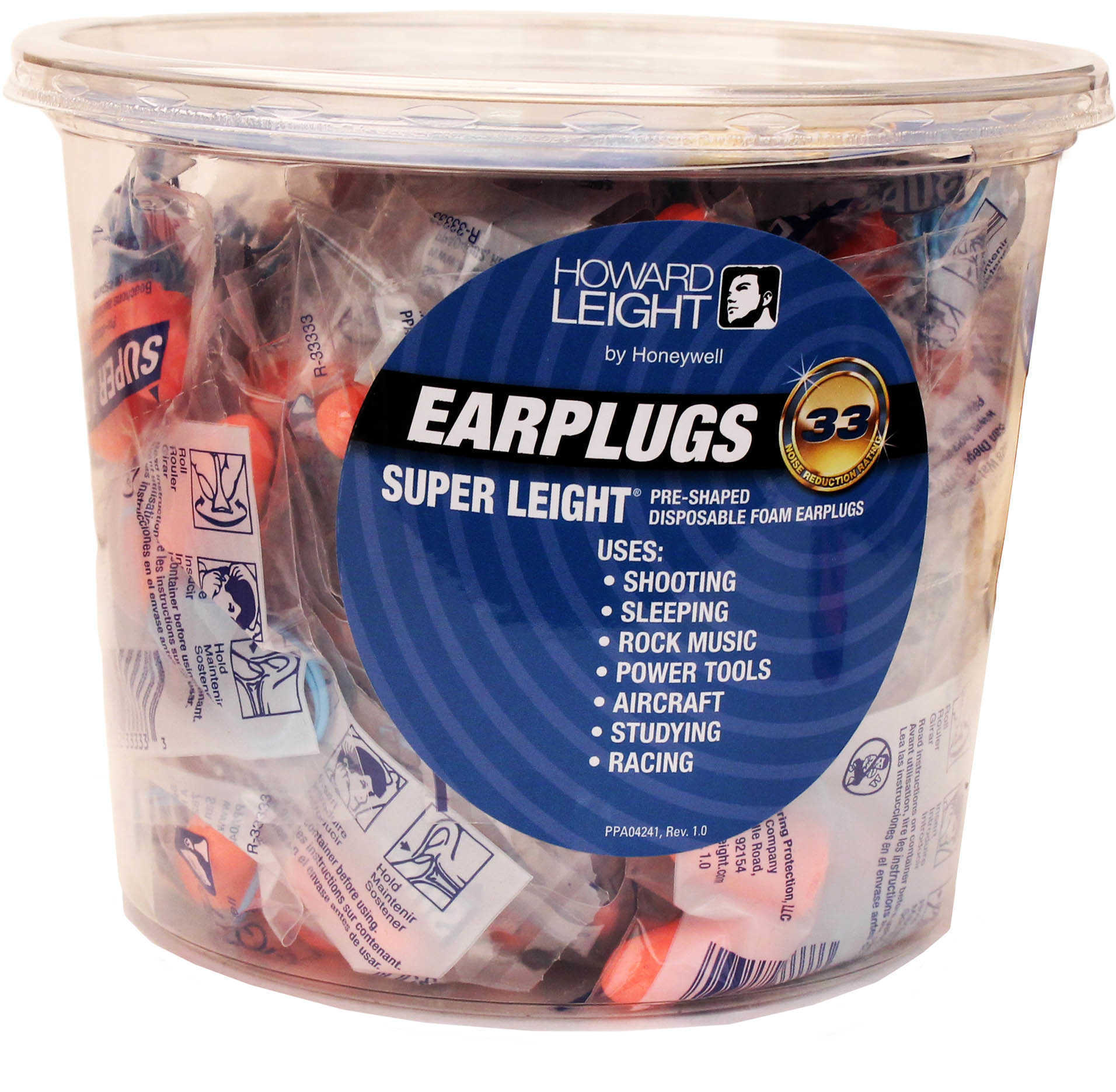 Howard Leight Disposable Super Ear Plug Foam Orange NRR 33 With Cord 50 Pair R-33333