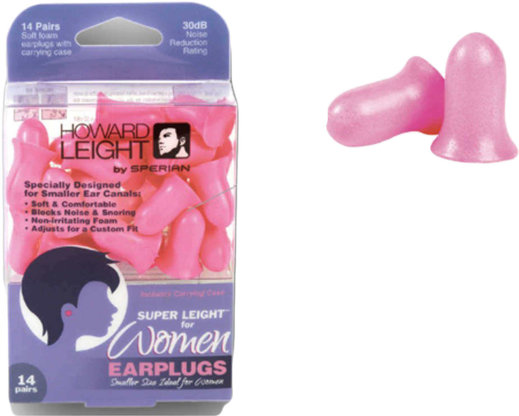 Howard Leight Super Ear Plug Foam Womens NRR 30 Pink R-01757