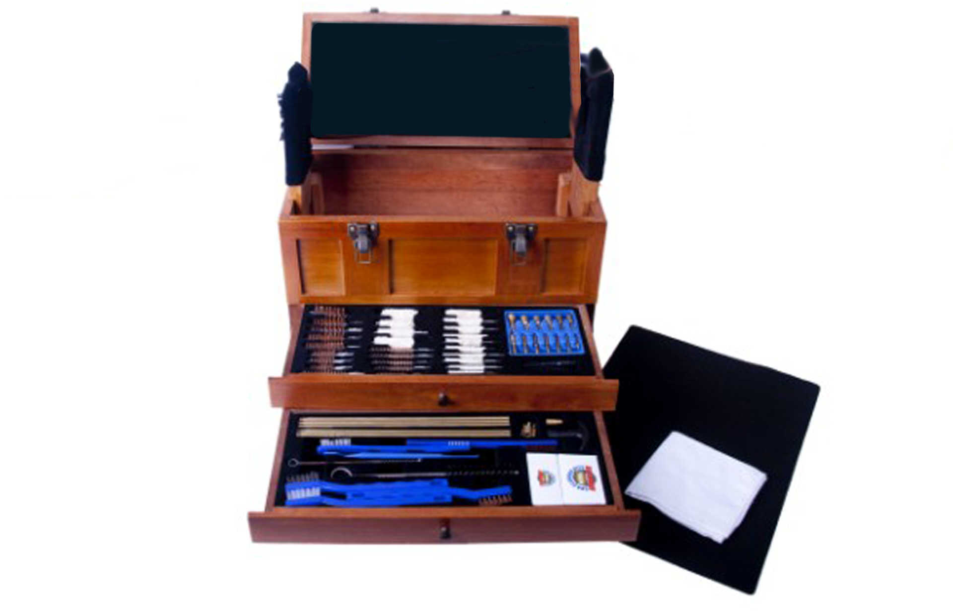 Gunmaster by DAC Wooden Toolbox with Universal Gun Cleaning Kit 63 Piece TBX96-W