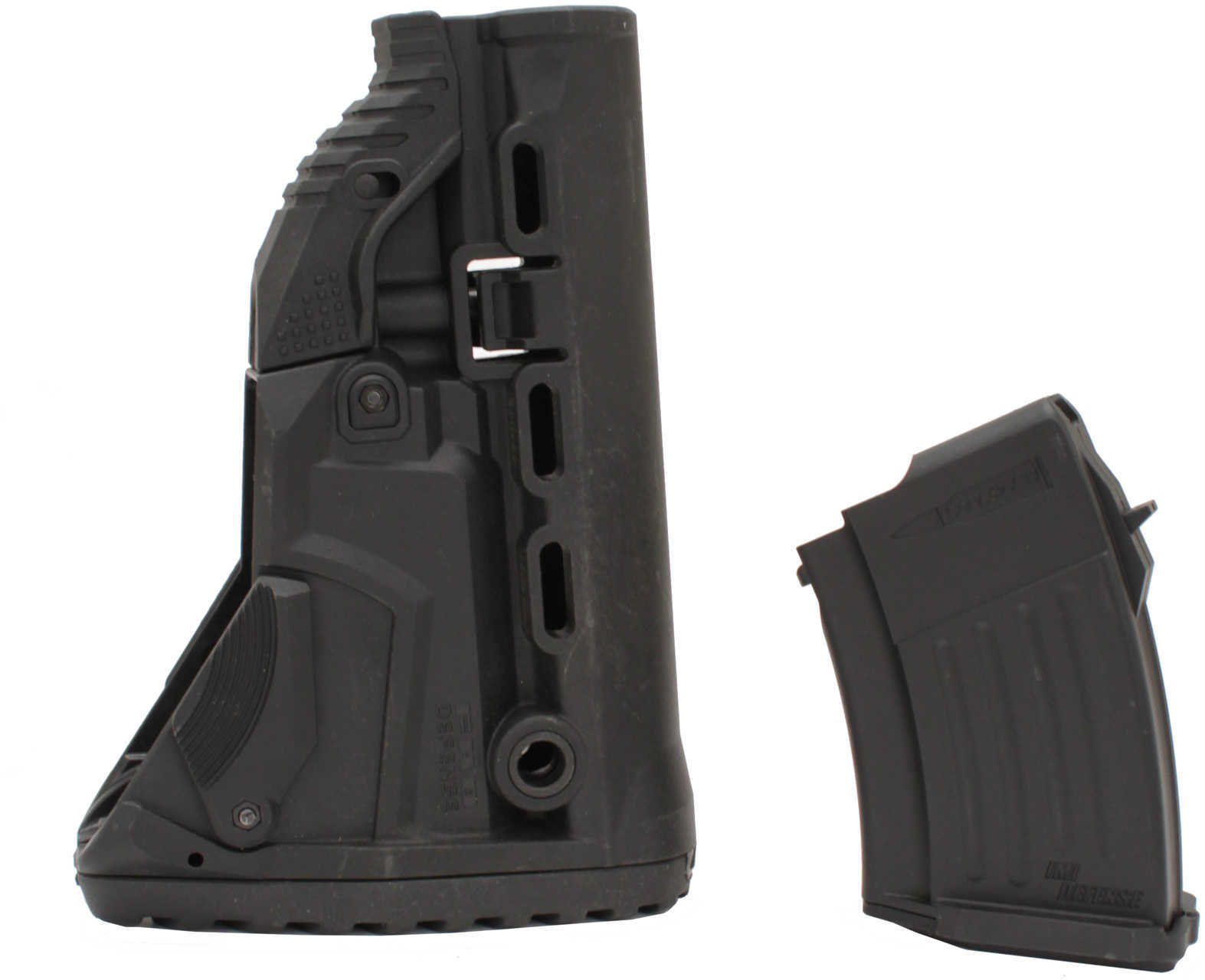 FAB Defense Stock Fits AK-47 Survival Buttstock with Built-in 10 round Mag Carrier Black Finish GK-MAG