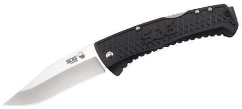 SOG Knives Traction 3 1/2" Blade Length Straight Edge Clip Point Satin Finish Clam Package Md: TD1011