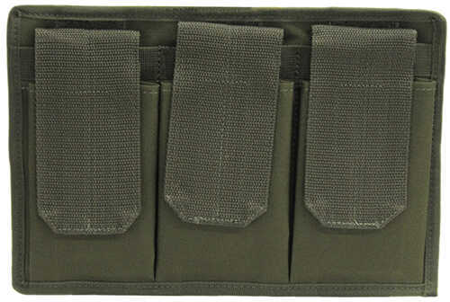 3 Pocket Magazine Pouch with Velcro Back - Oluve Drab Md: SQMP340OD