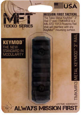 Mission First Tactical Tekko Metal KeyMod 3" Rail, Black Md: TMKMR3