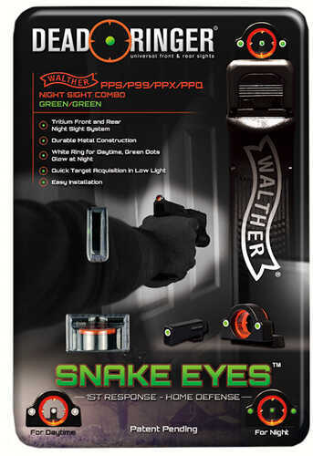 Click to see larger image. Dead Ringer Snake Eyes Pistol Sight Walther Universal Ghost Md: Dr4203