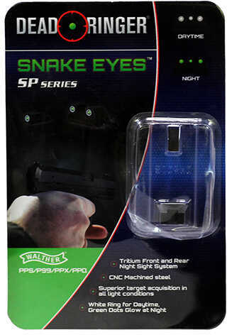 Dead Ringer Snake Eyes Pistol Sight Walther PPS/P99/PPX/PPQ Md: DR5019